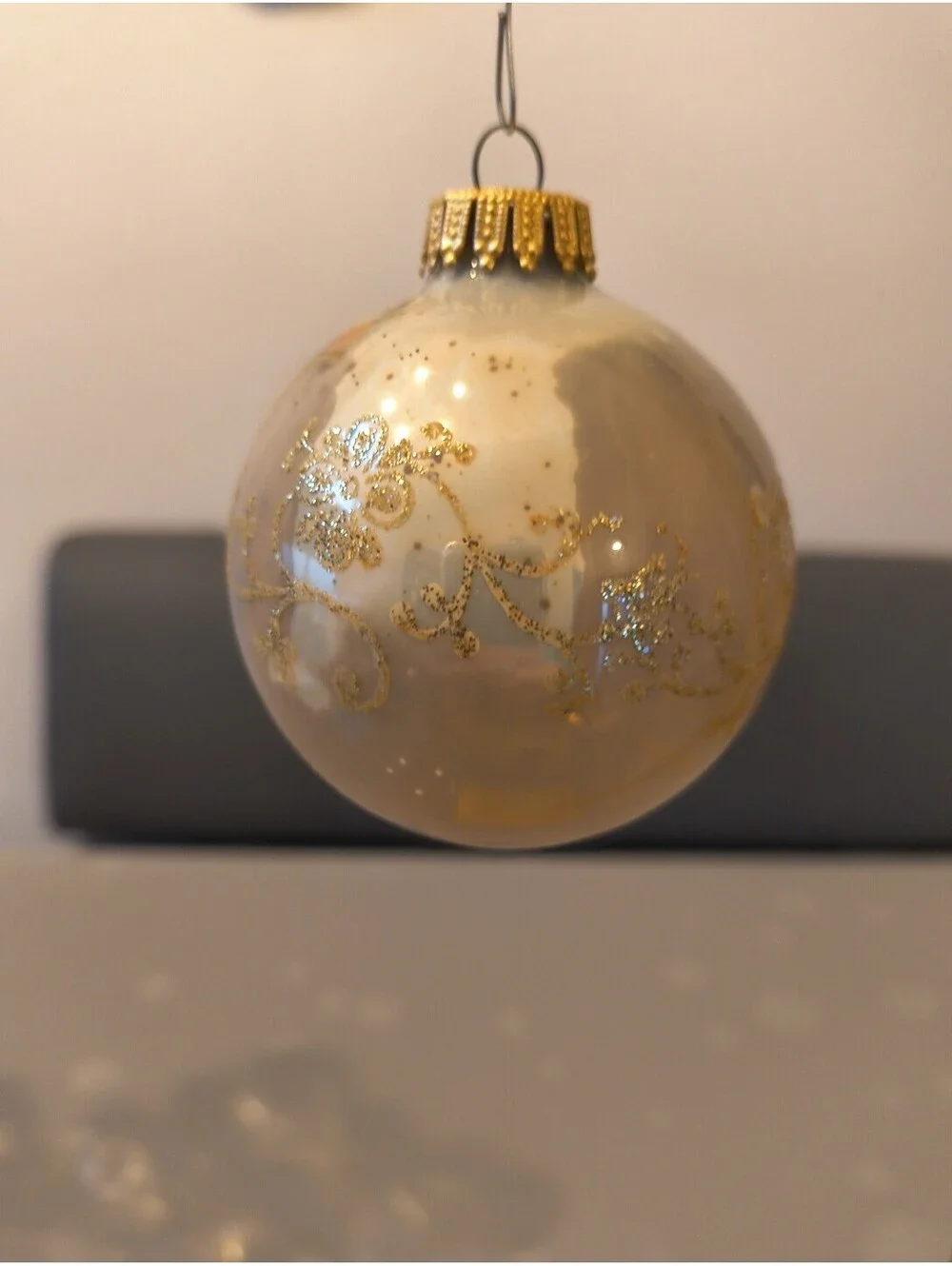 Vintage Mercury Glass Christmas Ornament Ball Victorian Roses 3